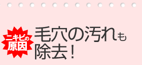 ニキビの原因!毛穴の汚れも除去!