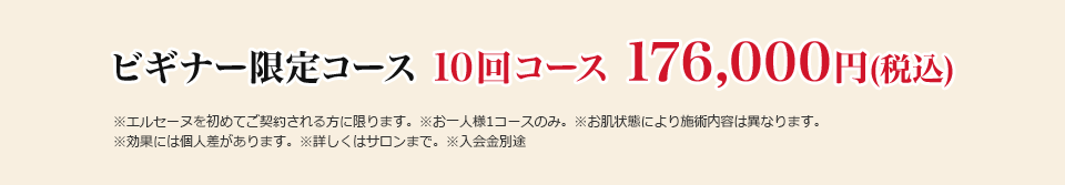 ビギナー限定コース 10回コース 176,000円(税込)