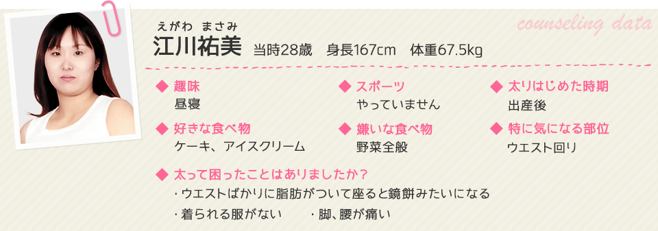 江川祐美 当時28歳 身長167cm 体重67.5kg