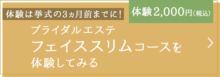 ブライダルエステ フェイススリムコースを体験してみる 体験2,000円(税込)