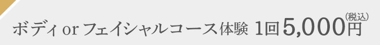 〈小顔ケア付き〉ボディコース体験1回5,000円（税込）