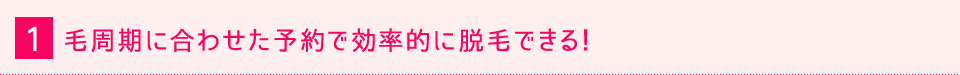 毛周期に合わせた予約で効率的に脱毛できる!