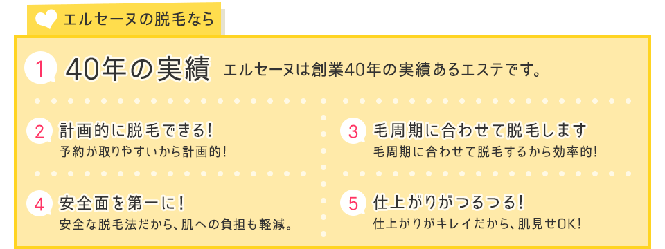 エルセーヌの脱毛なら