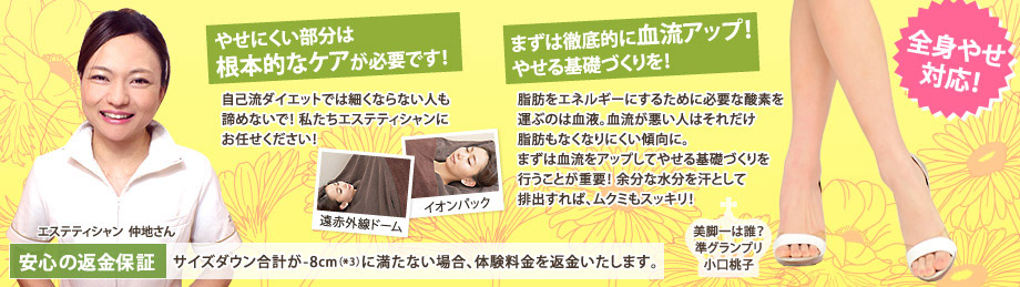 やせにくい部分は根本的なケアが必要です!まずは徹底的に血流アップ!やせる基礎づくりを!