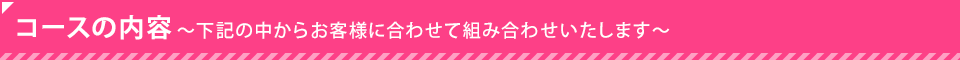 コースの内容(下記の中からお客様に合わせて組み合わせいたします)